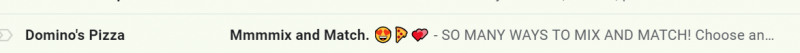 Subject line showing emojis