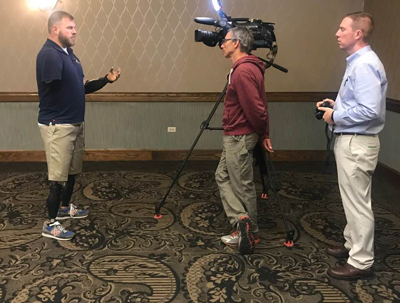 Marshall Communications has worked with several spokespeople including Travis Mills, a US Army veteran, motivational speaker and spokesperson for CBU Benefits in Hallowell, Maine